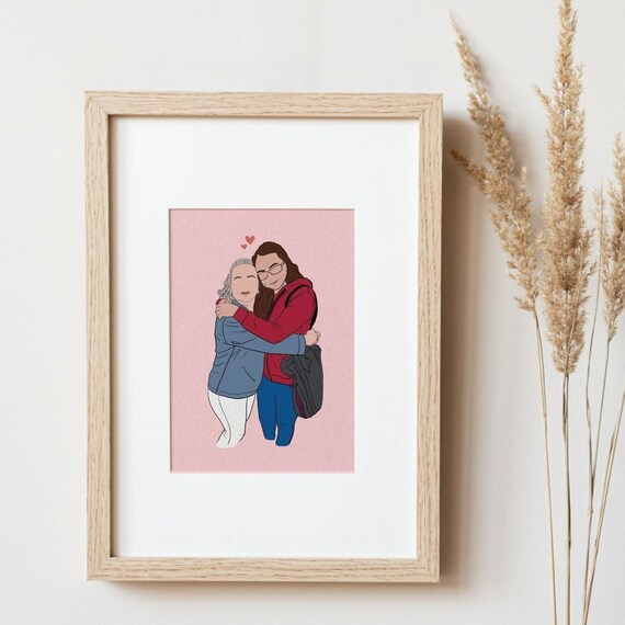 Custom Line Drawing, Minimalist Portrait From Photo, Faceless Art