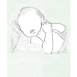 Custom Baby Birth Poster, Newborn Poster, Custom Baby Portrait, Baby Line Drawing, Custom Line Art, Baby Poster, Custom Illustration image 6