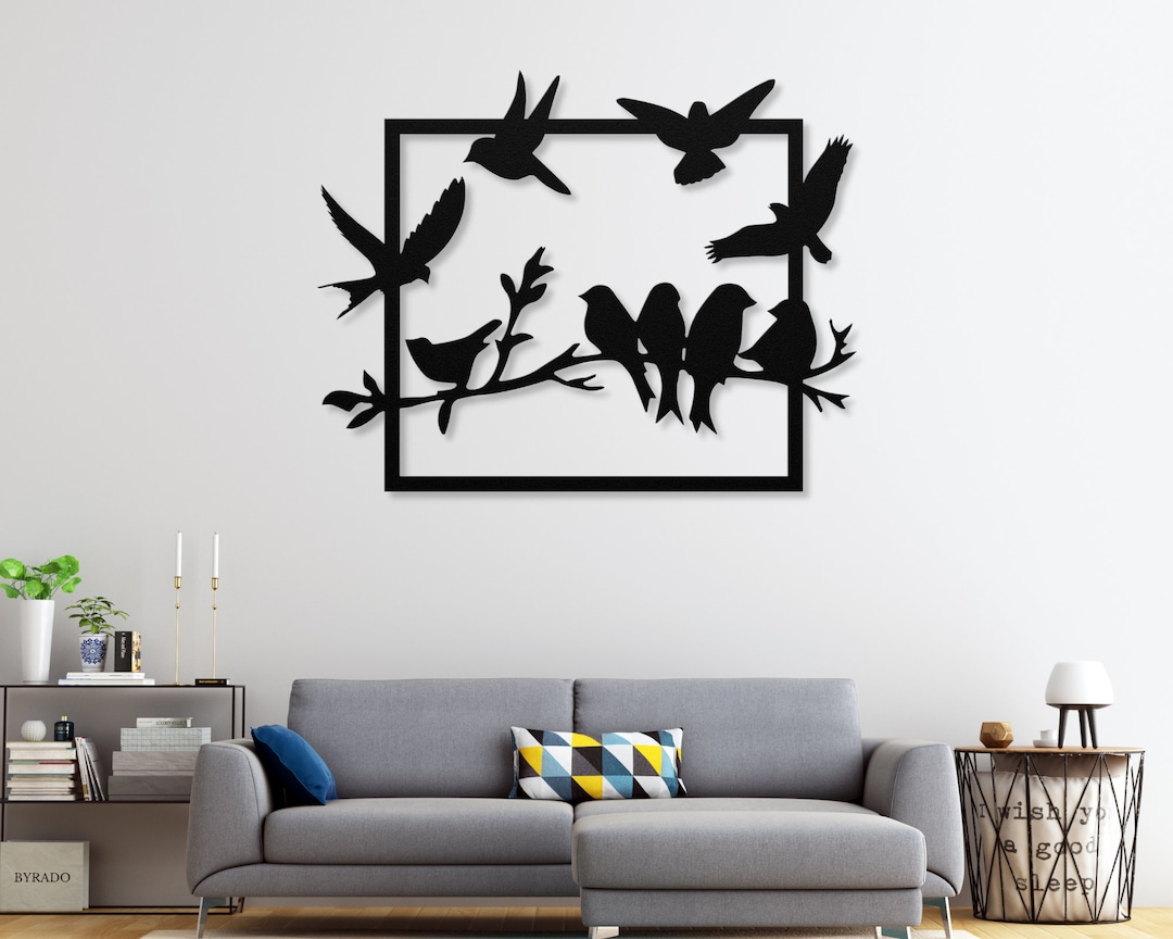 Birds Metal Art Wall Decor, Flying Bird Wall Art, Living Room Decor