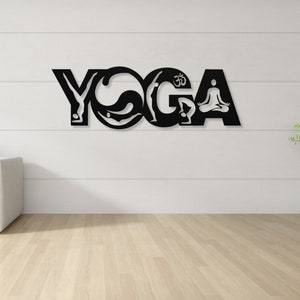 Yoga Metal Wall Art, Yoga Sign, Yoga Gift, Studio Decor For Yoga, Metal Wall Art