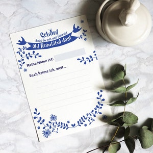 Happy & Happinesses - 10 carte con domande creative, carte del libro degli ospiti con domande da compilare, alternativa al libro degli ospiti, libro degli ospiti del matrimonio