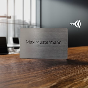 Edle Metall-Visitenkarte – mit NFC-Tag für deinen professionellen Auftritt