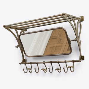 Train Hall Luggage Wall Mounted Rack Mirror Shelf Hooks | Coat Rack | Mirror Rack | Coat Hanger | Train Rack | Luggage Rack | Interior Decor