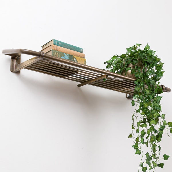 Vintage Inspired Metal Train Rack | Wall Mounted Entryway Shelf
