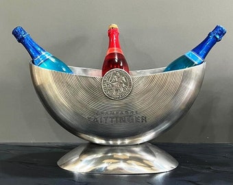 Aluminium Half Moon Wine Cooler | Vintage Champagne Ice Bucket