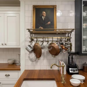 Utensilienschiene zur Wandmontage | Perfekt für Küche | Messing Antik | Nickel | Küchenartikel Haushaltswaren