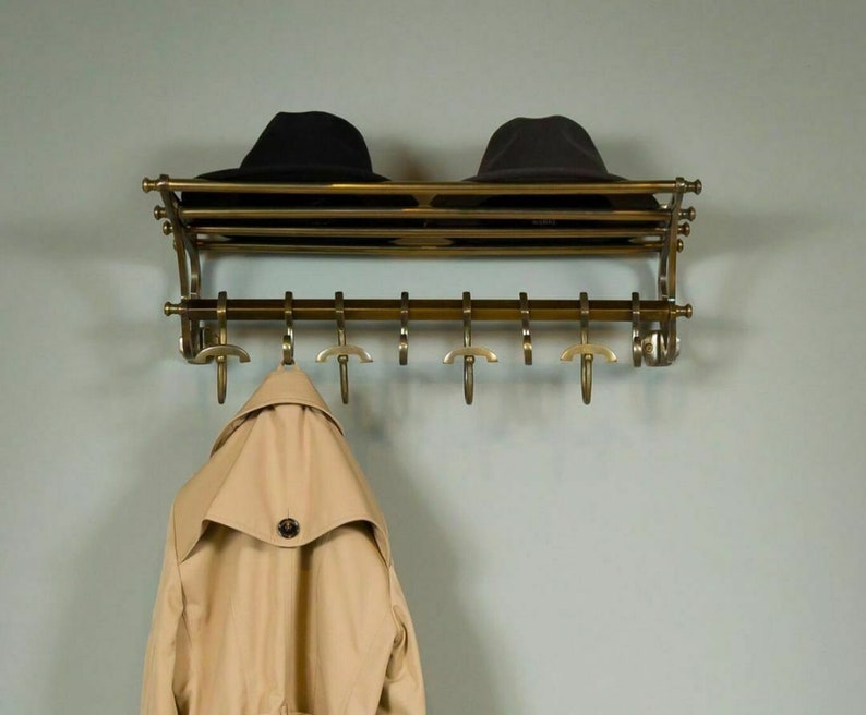 30 French Coat Rack Luggage Wall Mounted Rack Shelf Coat Rack Train Rack Coat Hanger Train Rack Luggage Rack Hat Stand Seamax image 6