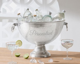 Personalised Gifts | Large Champagne Bucket with Stand, Aluminum Ice Tub, Wedding Barware, Luxury Home Decor