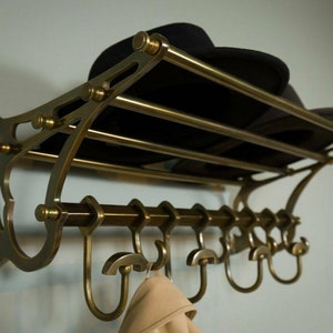 French Coat Rack Luggage Wall Mounted Rack Shelf | Coat Rack | Train Rack | Coat Hanger | Train Rack | Luggage Rack | Hat Stand | Seamax