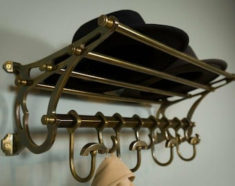 French Coat Rack Luggage Wall Mounted Rack Shelf | Coat Rack | Train Rack | Coat Hanger | Train Rack | Luggage Rack | Hat Stand | Seamax