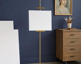 Modern Brass Gallery Easel | Adjustable Metal Art Display Stand