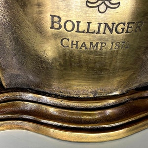 Enfriador de vino Bollinger Champ 1872 Trofeo solo para ganadores Plantador de cubos de hielo Níquel / Plata / Enfriador de champán / Artículos de bar / Bar decorativo imagen 8