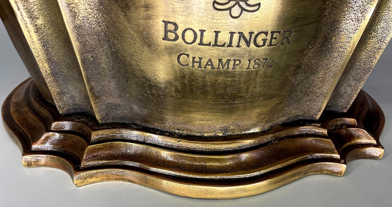 Enfriador de vino Bollinger Champ 1872 Trofeo solo para ganadores Plantador de cubos de hielo Níquel / Plata / Enfriador de champán / Artículos de bar / Bar decorativo imagen 8