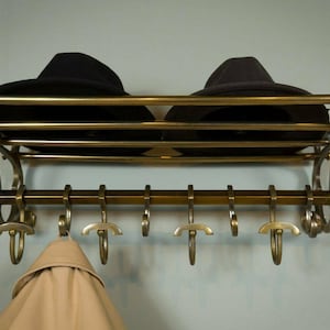 30 French Coat Rack Luggage Wall Mounted Rack Shelf Coat Rack Train Rack Coat Hanger Train Rack Luggage Rack Hat Stand Seamax image 2