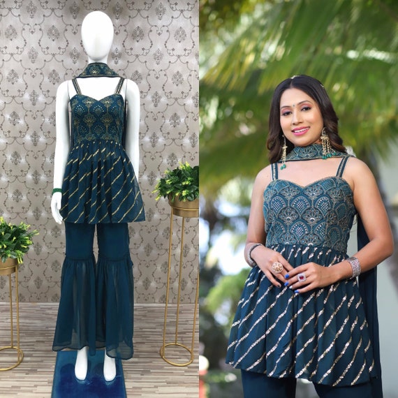 Rama Strip Georgette Sharara Setparty 
