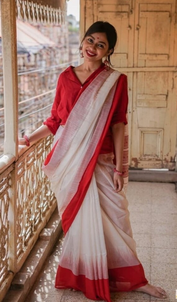 Cotton saree for best sale wedding