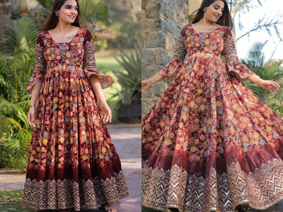 Cotton gown cheap for party