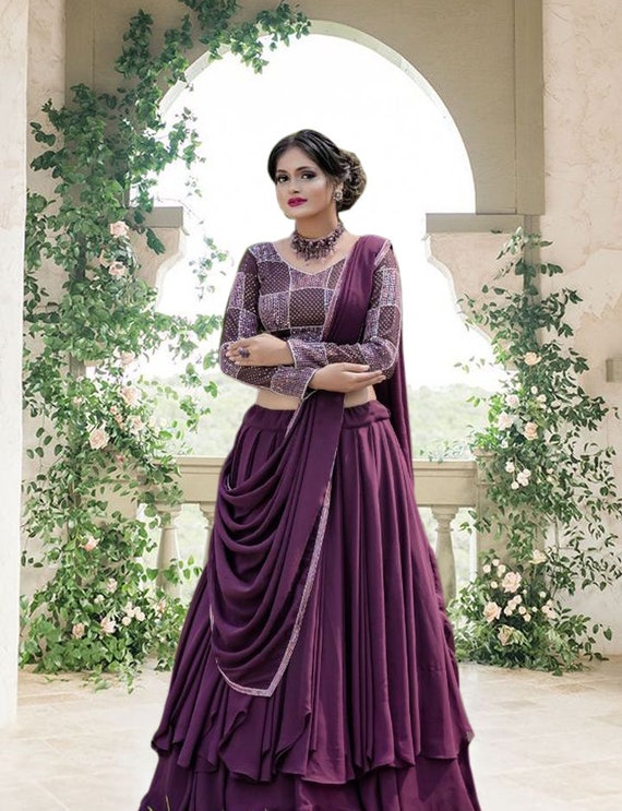 Wine Color Lehenga Choli 