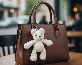 Crochet Bear Keychain – Soft Handmade Amigurumi Bag Charm