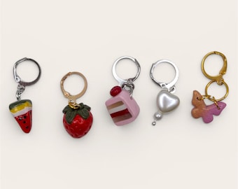 Dessert Stitch Markers Set Handmade Polymer Clay Crochet Markers Strawberry Cake Watermelon Cute Knitting Markers Gift for Crocheter