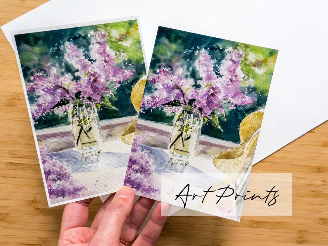 Lilacs Watercolor Art Print, Purple Floral Illustration - Etsy