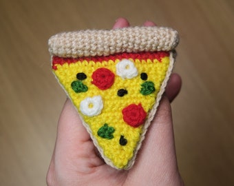 Pizza Amigurumi Crochet Pattern, Cute Food Keychain (PDF Pattern)
