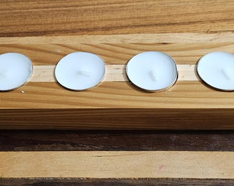 Rustic  Cedar and Pine Tea Light Candle Holder
