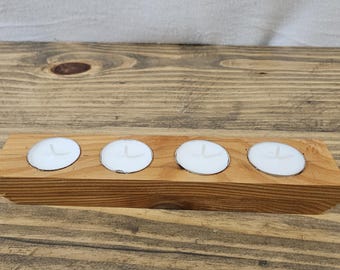 Handmade Cedar 4 Tea Light Holder