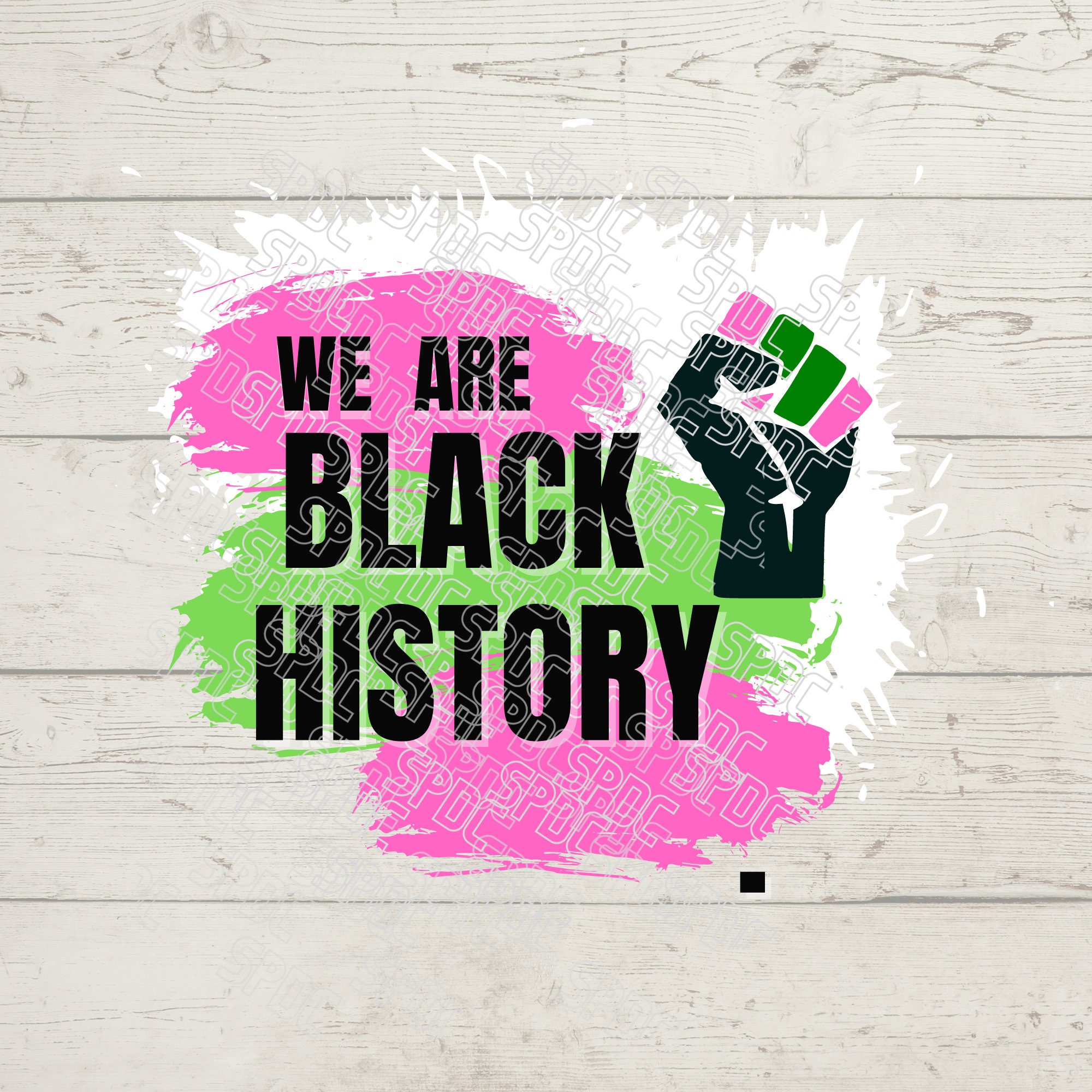 Black History Month Png Pink and Green I Am Black History Etsy