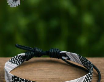 Palestine Bracelet, Keffiyeh Bracelet, Palestinian Gift, Free Palestine Jewelry, Handmade Wristband, Arabic Inspired Bracelet, Unisex Gift
