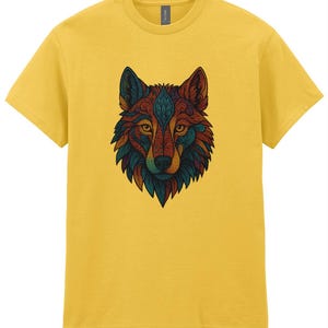 Wolf Graphic T-Shirt Multicolor Wolf strength tee, freedom Shirt Festival Clothing for Men & Women
