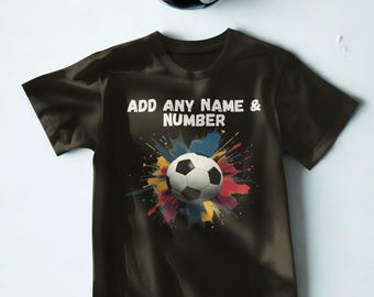 Personalized Football T-Shirt | Custom Soccer Name & Number