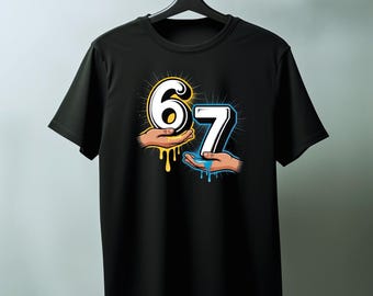 T-shirt 6 7 Meme : t-shirt graphique amusant pour les joueurs