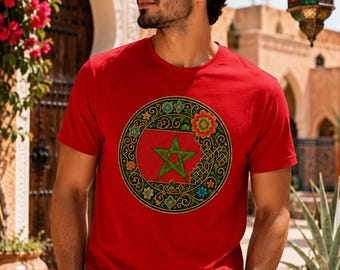 Morocco Football T-Shirt, Unisex Morocco Shirt, Maroc Pride Tee, Morocco Soccer Fan Shirt