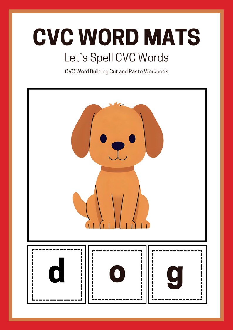CVC Word Worksheets Short Vowel Phonics Word Building Mats Cut and ...