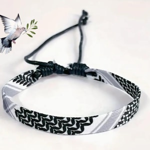 Handmade Palestine Keffiyeh bracelet Arabic bracelet scarf style