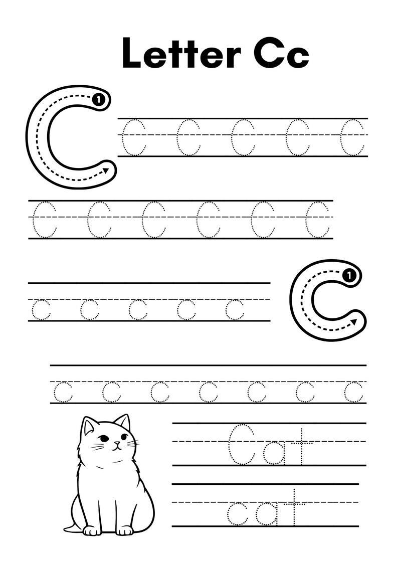 Alphabet Tracing Worksheets A to Z Digital Download, Handwriting Sheet ...