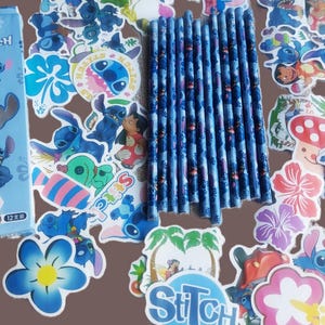 Lilo and Stitch Stickers  Random Pack of 10 or 25 Disney Cartoon Decals for Laptop, Skateboard, Diary, Luggage + One FREE Stitch Pencil
