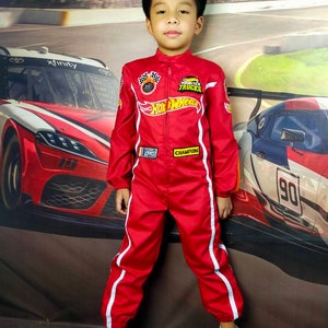 Red Hot Wheels Inspired Racing Costume for kids Halloween outfit image 1