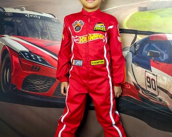 Disfraz de carreras inspirado en Red Hot Wheels para niños traje de Halloween