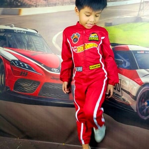 Red Hot Wheels Inspired Racing Costume for kids Halloween outfit image 2