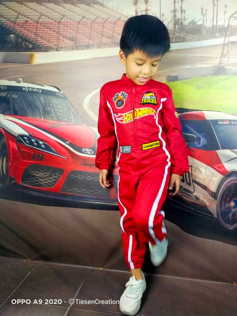 Red Hot Wheels Inspired Racing Costume for kids Halloween outfit image 2