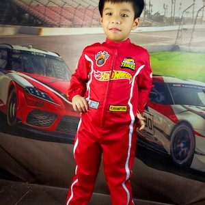 Red Hot Wheels Inspired Racing Costume for kids Halloween outfit image 3