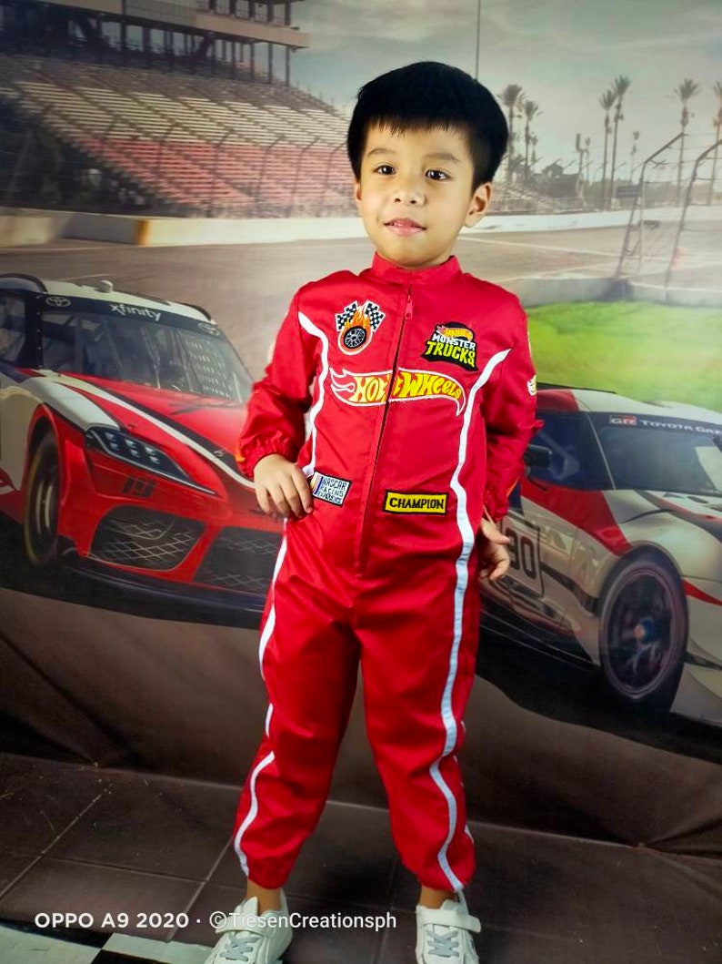 Red Hot Wheels Inspired Racing Costume for kids Halloween outfit image 3