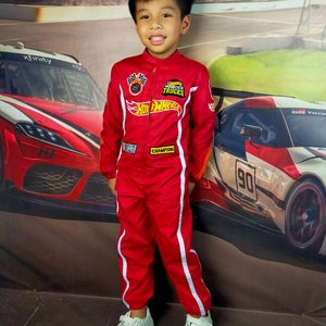 Red Hot Wheels Inspired Racing Costume for kids Halloween outfit image 4
