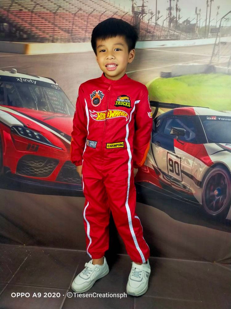 Red Hot Wheels Inspired Racing Costume for kids Halloween outfit image 4