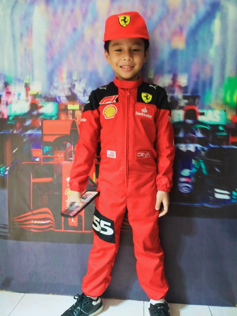 Ferrari Inspired Racing Costume for Kids Halloween / Birthday Outfit