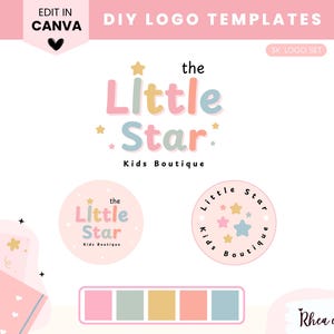 Logo Template | Editable Logo Design | Canva Templates | Kids Small Business Logo | Kids logo | Modern logo | Retro logo | DIY logo 03LSKB