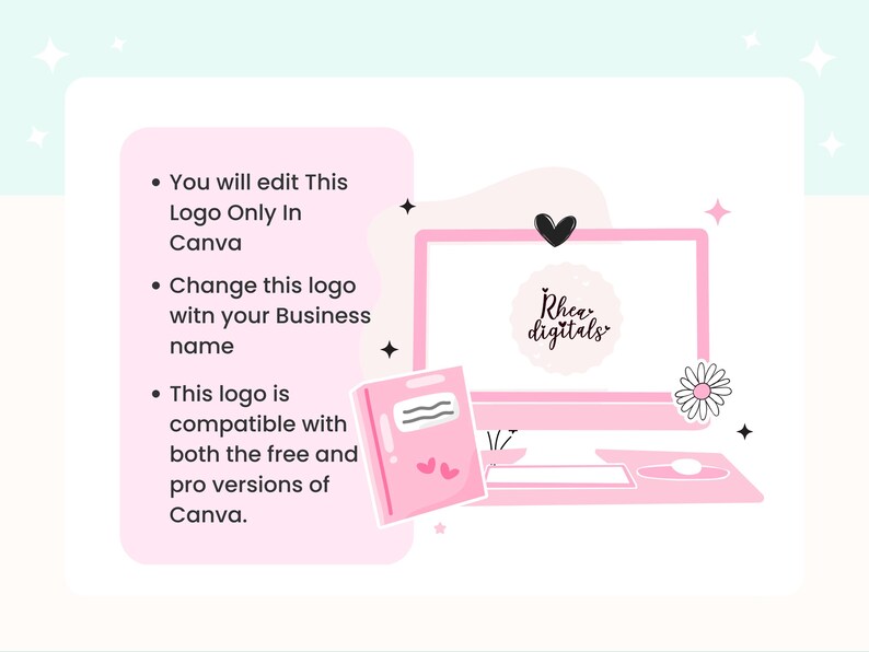 Version Compatible Logo Retro Logo Design | Editable Logo Design | Canva Templates | Small ...