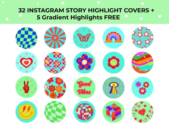 Funky Groove Instagram Highlight Covers 32 Instagram Story - Etsy
